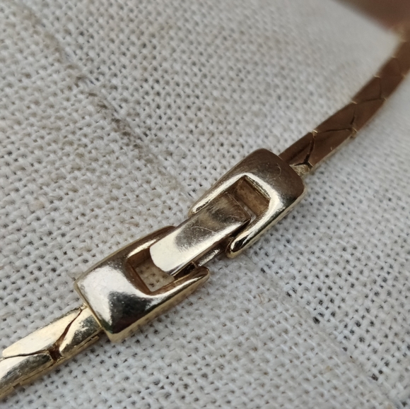 Vintage Enameled Crystal Chevron Necklace - Picture 5 of 7